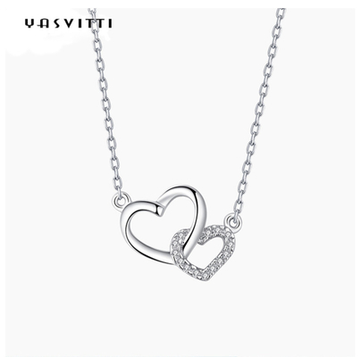 Joyería para mujeres Collar de plata 925 Collar de corazón OEM