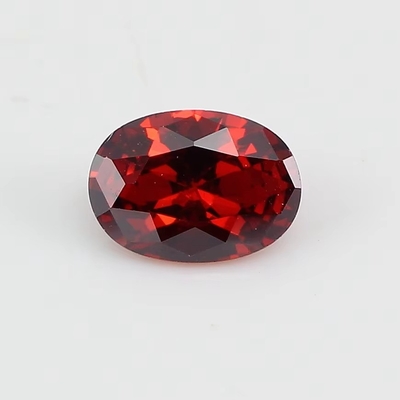 8*12mm Moissanita de color óvalado sangre cristal rojo vidrio Moissanita para anillos de compromiso