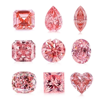 Red Radiant Cut Diamante suelto Moissanite Joyería Rosa Viviente Diamante cultivado en laboratorio Moissanite