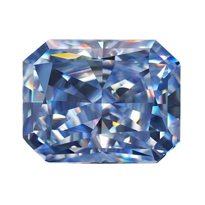 VVS 1ct Hielo triturado Radiante cortado suelto Moissanita Diamante Azul Melee Moissanita
