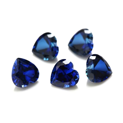 Gemas sueltas de piedra preciosa corte de corazón 3x3mm a 10x10mm 33# 34# azul zafiro piedras sintéticas