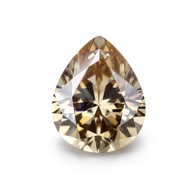 Corindón sintético Moissanita Diamante Amarillo Ligero Champaña Perra Moissanita suelta piedras para anillo