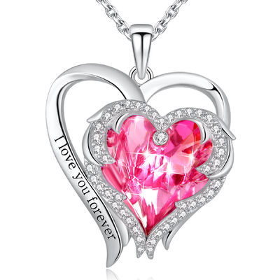 SGS pendiente Crystal Heart Pendant de moda del collar del corazón del amor 0.22oz de los 0.9x1.18in