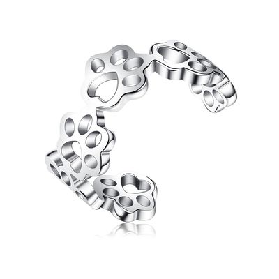 Hombres de la pata S925 Sterling Silver Opening Ring Fashion del animal doméstico y anillos de las mujeres