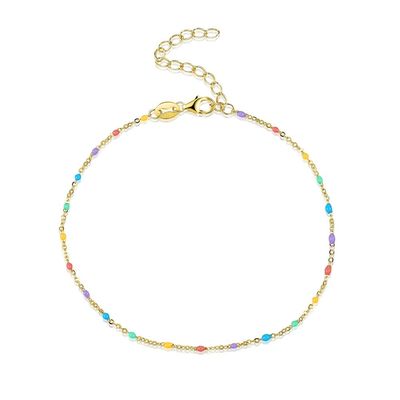 los 21.2cm pulsera S925 de la circona cúbica de Sterling Silver Rainbow Bracelet Unisex de 0,8 gramos