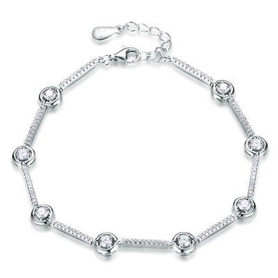 pulsera ajustable del brazalete de los 8.07in 5.4g Sterling Silver Jewelry Bracelets S925 5A