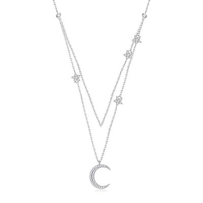 ODM del collar de la cadena del doble del 18in 2.9g Sterling Silver Necklace Chains AAAAA CZ