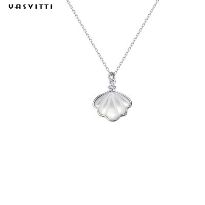 Perla Shell Natural Clavicle Chain Necklace 925 Sterling Silver Necklace