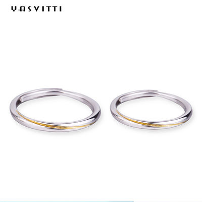 SGS de la alianza de boda S925 Sterling Silver Couple Rings de los 0.21cm 0.07oz Mobius