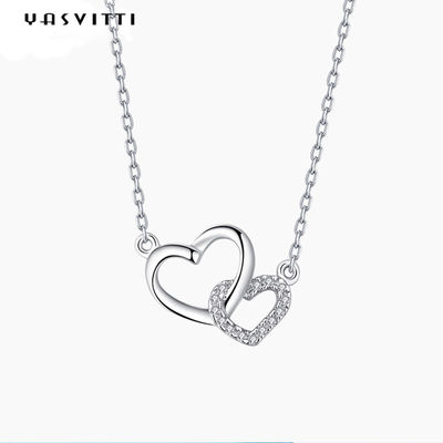 ODM pendiente Valentine Silver Heart Pendant Necklace del corazón del oro blanco de 2.17g el 18in
