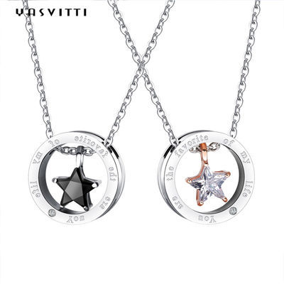 estrella Diamond Necklace de los 6.3in 316L SS Sterling Silver Jewelry Necklaces 1.3g