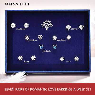 el pendiente del amor del SGS de Sterling Silver Jewelry Sets de la asta 92,5% 1.5g fijó la asta azul