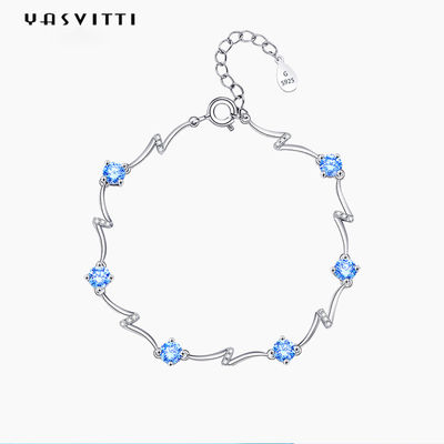 SGS ajustable de la pulsera del brazalete de 0.14oz los 0.2m Sterling Silver Jewelry Bracelets Fiancée