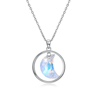 Collar de la cadena de la clavícula de la luna del ODM 3.3g los 2.8cm Sterling Silver Jewelry Necklaces