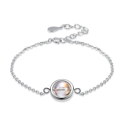 pulsera redonda ajustable de la gota de los 0.64ft 2.4g Sterling Silver Slider Bracelets S925