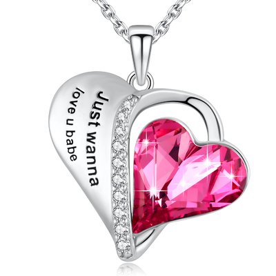 amor estético U Babe Heart de los 0.79x0.98in Sterling Silver Heart Pendant Necklace
