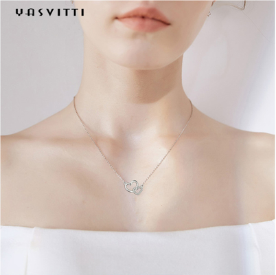 Joyería para mujeres Collar de plata 925 Collar de corazón OEM