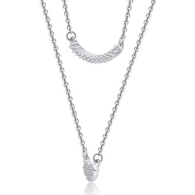 YASVITTI Collar de doble capa Joyería clásica Collar de colgante de corazón de plata esterlina de oro rosa 925