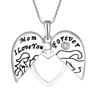 YASVITTI 925 Plata Esterlina Mamá te amo para siempre Condecorativo de corazón collar de collar para mujeres