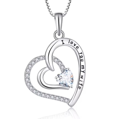 YASVITTI Diseño de corazón clásico collar de plata esterlina 925 Te amo a la luna y de vuelta collar de colgante