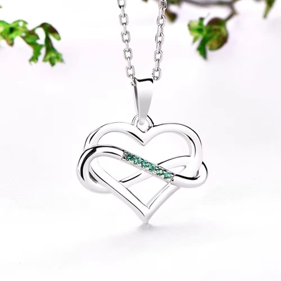 YASVITTI ODM OEM 925 Plata Esterlina Collar de Corazón Brillante 5A Zirconia Rodio Revestido Collar hueco Collar colgante Joyería