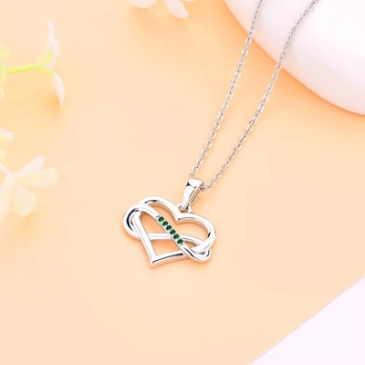 YASVITTI ODM OEM 925 Plata Esterlina Collar de Corazón Brillante 5A Zirconia Rodio Revestido Collar hueco Collar colgante Joyería