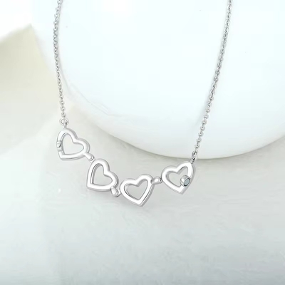 YASVITTI Personalizado Romántico Magnético Collar de trébol OEM Encanto 925 Plata Esterlina Delicado Corazón Cuatro Hojas Collar de tríbol