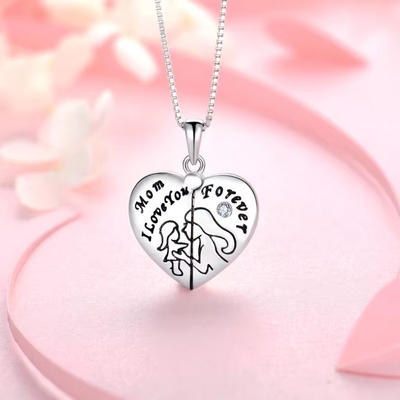 YASVITTI 925 Plata Esterlina Mamá te amo para siempre Condecorativo de corazón collar de collar para mujeres