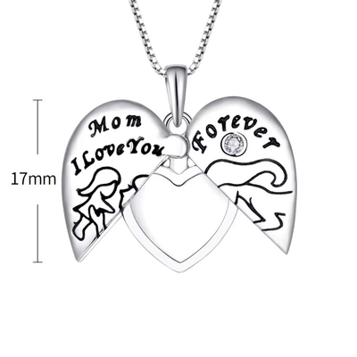 YASVITTI 925 Plata Esterlina Mamá te amo para siempre Condecorativo de corazón collar de collar para mujeres