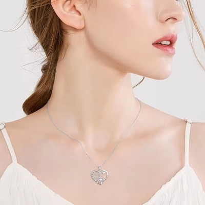 Joyería YASVITTI Te amo hasta la luna y de vuelta colgante collar 925 de plata esterlina Collar de diseño de corazón clásico