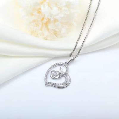 YASVITTI mayorista de costumbre collar de colgante para mujeres joyas finas rosas de oro 925 collares de corazón de plata esterlina