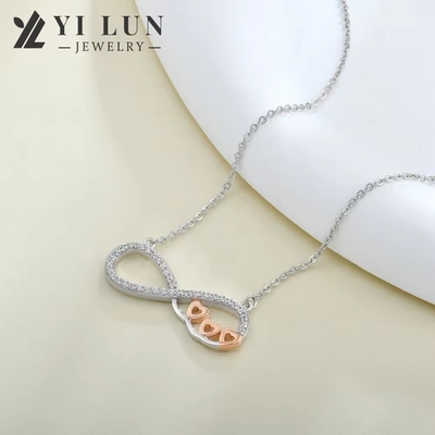 YASVITTI mayorista personalizado de alta gama collar de plata rosa de oro recubierto de corazón collar de cadena para joyas