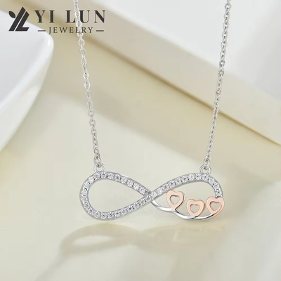 YASVITTI mayorista personalizado de alta gama collar de plata rosa de oro recubierto de corazón collar de cadena para joyas