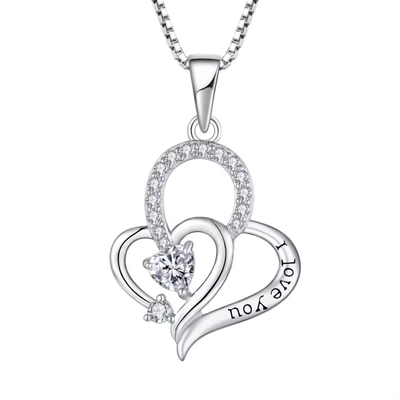 YASVITTI Te amo collar de collar de corazón de colores múltiples corazon cúbico zirconia de lujo plata 925 joyería collar de corazón