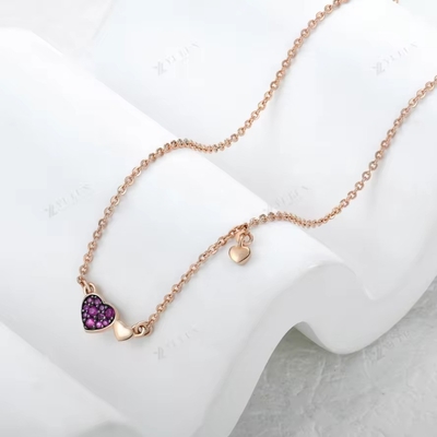 YASVITTI regalo de joyería para el día de San Valentín collar de plata 925 de esterlinas gemstone diamante rosa dorado collar de corazón