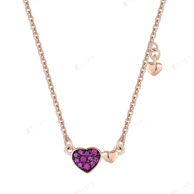 YASVITTI regalo de joyería para el día de San Valentín collar de plata 925 de esterlinas gemstone diamante rosa dorado collar de corazón