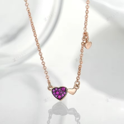 YASVITTI regalo de joyería para el día de San Valentín collar de plata 925 de esterlinas gemstone diamante rosa dorado collar de corazón