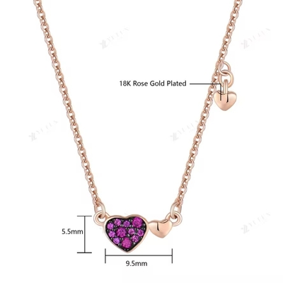 YASVITTI regalo de joyería para el día de San Valentín collar de plata 925 de esterlinas gemstone diamante rosa dorado collar de corazón