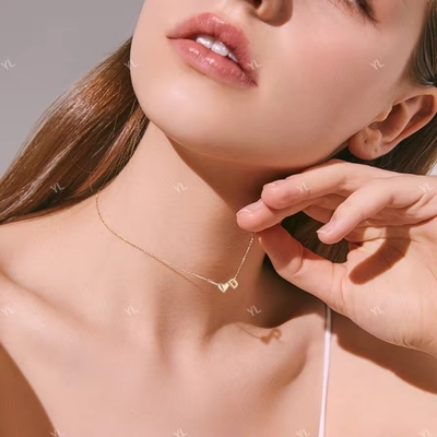 YASVITTI Personalizado 925 Sterling Plata Corazón Collar Inicial 18K Oro Revestido de lujo Carta Corazón Collar Para Niñas