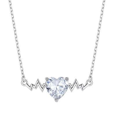 YASVITTI 925 Collar de pulso de plata esterlina Collar de forma de corazón 8A zircón cúbico Joyas de mujer para regalos