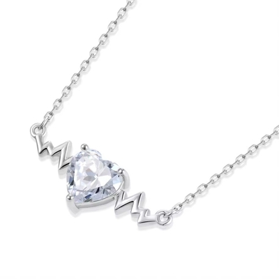 YASVITTI 925 Collar de pulso de plata esterlina Collar de forma de corazón 8A zircón cúbico Joyas de mujer para regalos