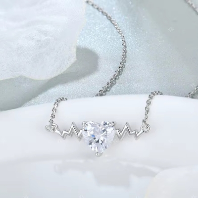 YASVITTI 925 Collar de pulso de plata esterlina Collar de forma de corazón 8A zircón cúbico Joyas de mujer para regalos