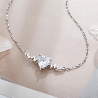 YASVITTI 925 Collar de pulso de plata esterlina Collar de forma de corazón 8A zircón cúbico Joyas de mujer para regalos