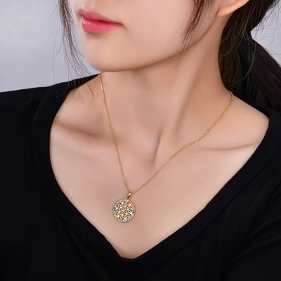 YASVITTI 925 Flor de la vida de plata esterlina Arco iris CZ colgante collar de yoga y meditación collar de joyería mayorista