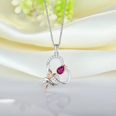 YASVITTI Custom Sterling Silver 925 Heart Rosa Collar de flores clásico Rosa Dorado Revestido de la dama de honor fábrica mayorista