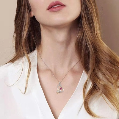 YASVITTI Custom Sterling Silver 925 Heart Rosa Collar de flores clásico Rosa Dorado Revestido de la dama de honor fábrica mayorista