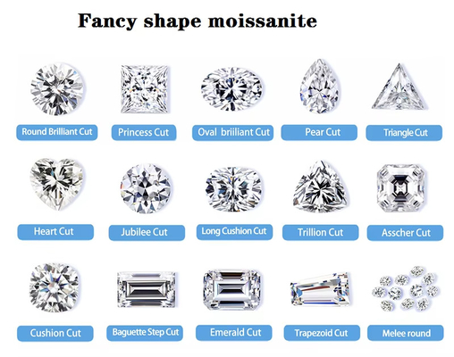 Blanco Joyería clara Color Moissanite Flecha del corazón Anillos radiantes Cortado