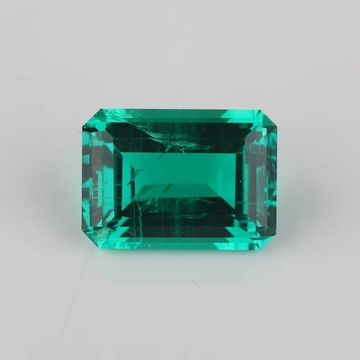 7*9mm Octagón Esmeralda Cortada Verde Esmeralda Sintética Piedra Para Siempre Un Color Moissanite