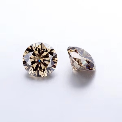 Forever Brilliant Moissanite Diamante redondo de 1 quilate Diamante de corte ligero de color champán