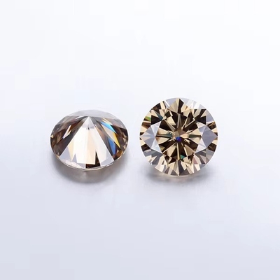 Forever Brilliant Moissanite Diamante redondo de 1 quilate Diamante de corte ligero de color champán